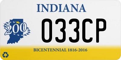 IN license plate 033CP