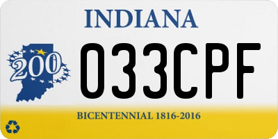 IN license plate 033CPF