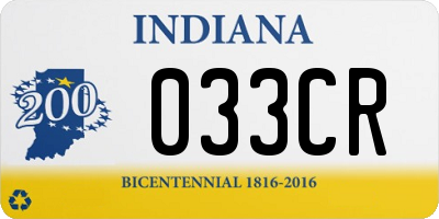 IN license plate 033CR