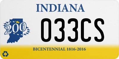 IN license plate 033CS