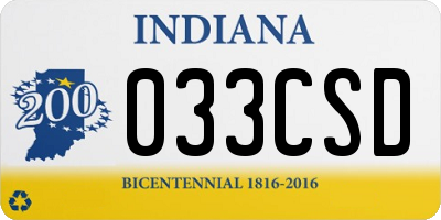 IN license plate 033CSD