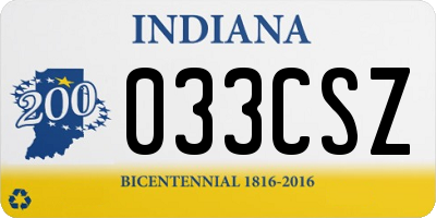IN license plate 033CSZ