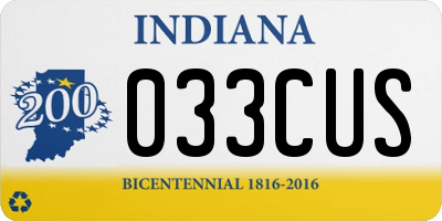IN license plate 033CUS