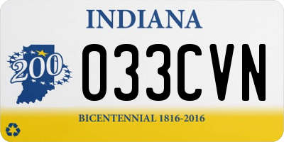 IN license plate 033CVN