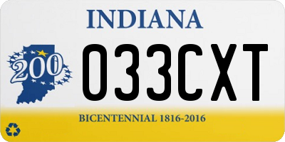 IN license plate 033CXT