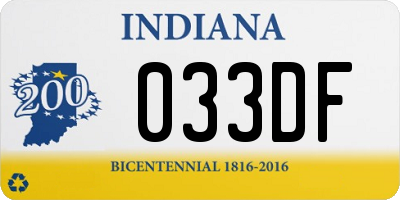 IN license plate 033DF