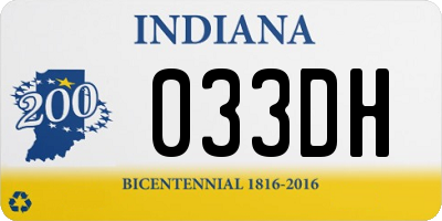 IN license plate 033DH