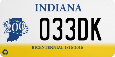 IN license plate 033DK