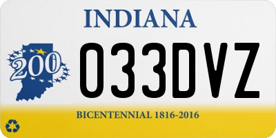 IN license plate 033DVZ