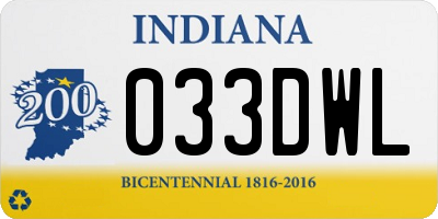 IN license plate 033DWL