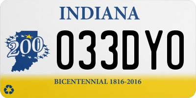 IN license plate 033DYO