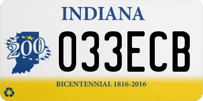 IN license plate 033ECB