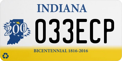 IN license plate 033ECP