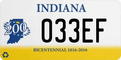 IN license plate 033EF