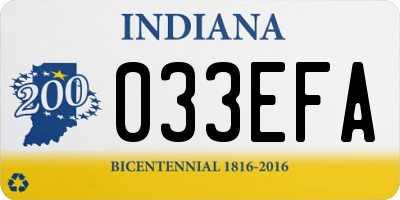 IN license plate 033EFA