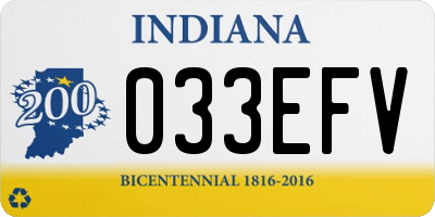IN license plate 033EFV