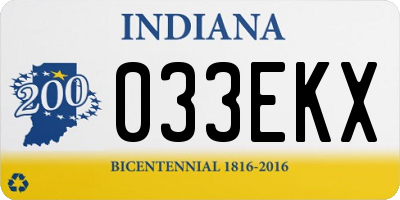 IN license plate 033EKX