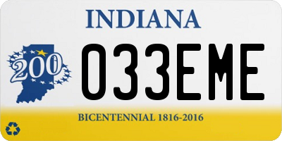 IN license plate 033EME
