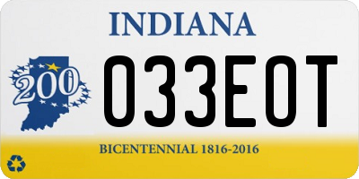 IN license plate 033EOT
