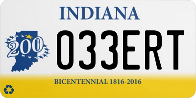 IN license plate 033ERT