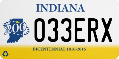 IN license plate 033ERX
