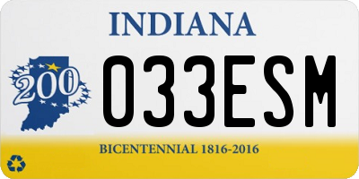 IN license plate 033ESM
