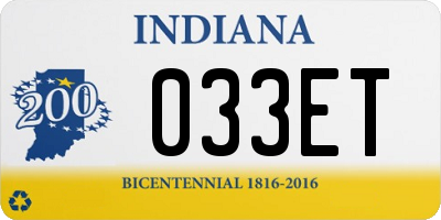 IN license plate 033ET