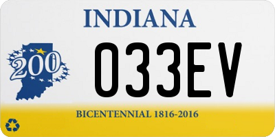 IN license plate 033EV