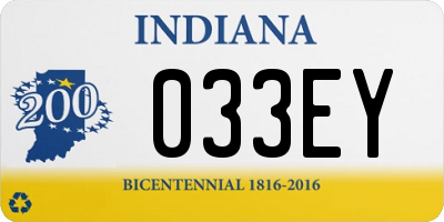 IN license plate 033EY