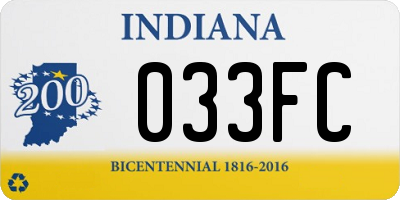 IN license plate 033FC