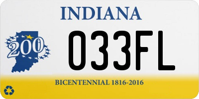 IN license plate 033FL