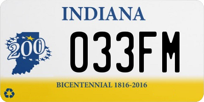 IN license plate 033FM