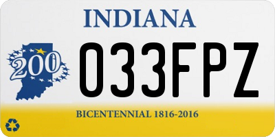 IN license plate 033FPZ
