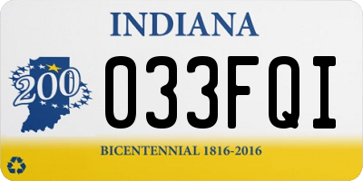 IN license plate 033FQI