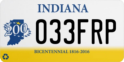 IN license plate 033FRP
