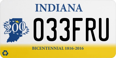 IN license plate 033FRU