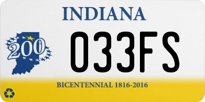 IN license plate 033FS