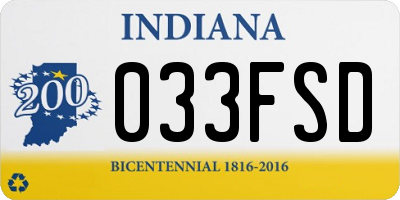 IN license plate 033FSD