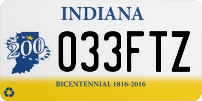 IN license plate 033FTZ