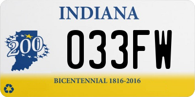 IN license plate 033FW