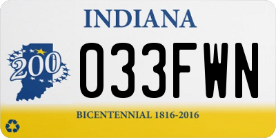 IN license plate 033FWN