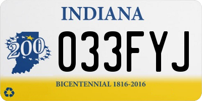 IN license plate 033FYJ
