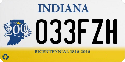 IN license plate 033FZH