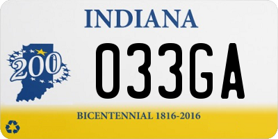 IN license plate 033GA