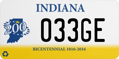 IN license plate 033GE