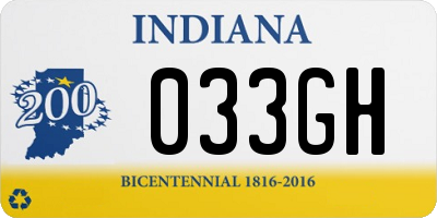 IN license plate 033GH