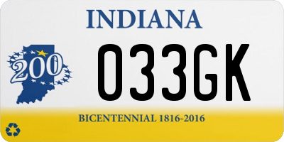 IN license plate 033GK