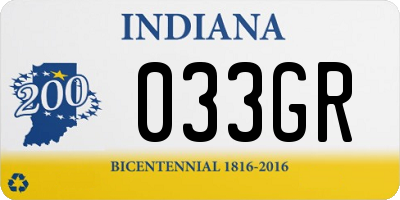 IN license plate 033GR