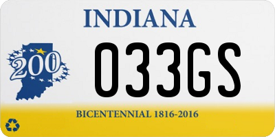 IN license plate 033GS