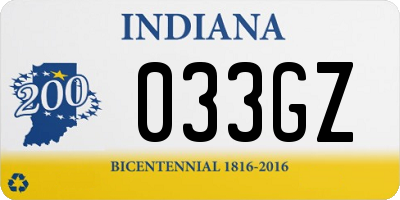 IN license plate 033GZ